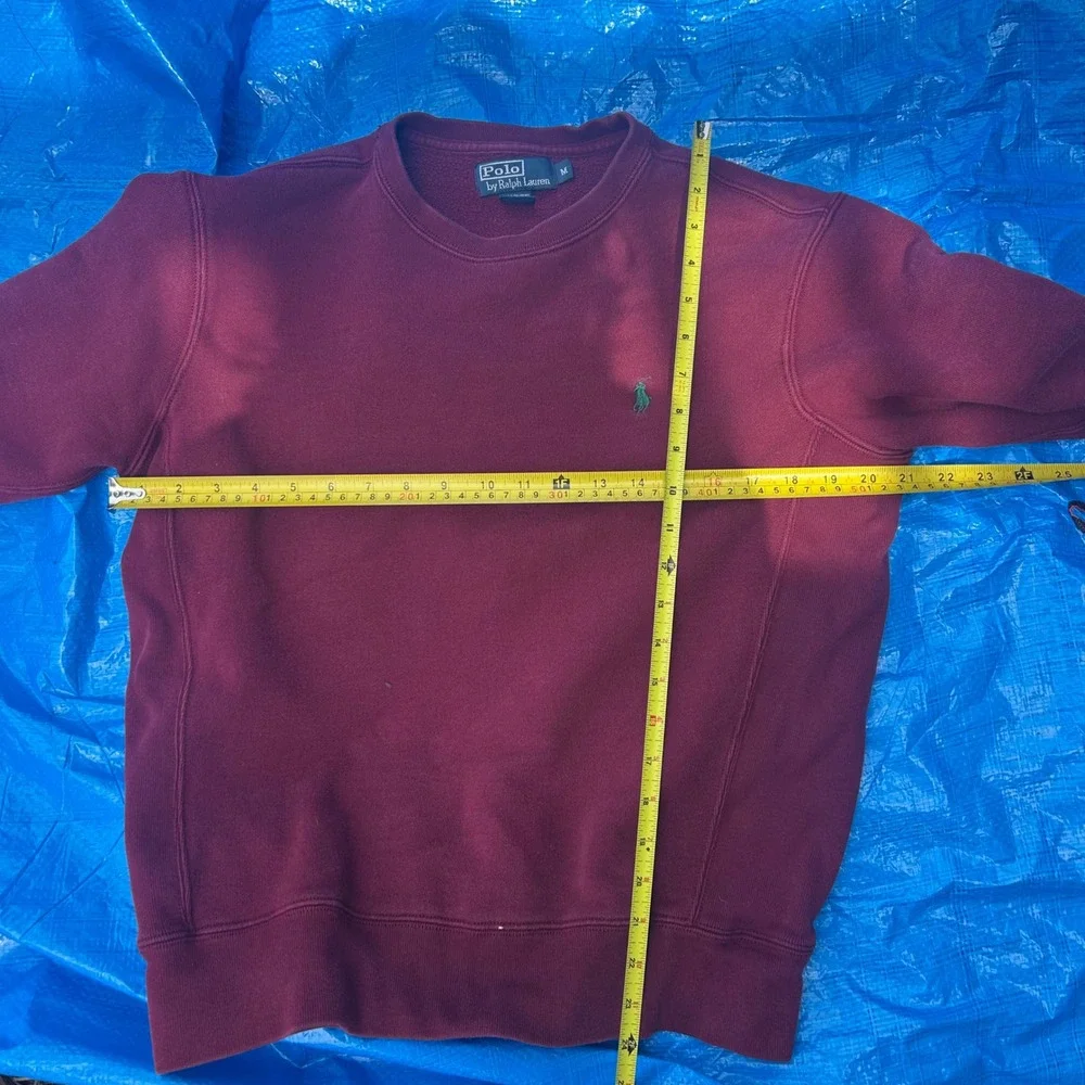 Vtg 90s y2k Polo Ralph Lauren Sweatshirt Mens Burgundy Crewneck Embroidered Pony